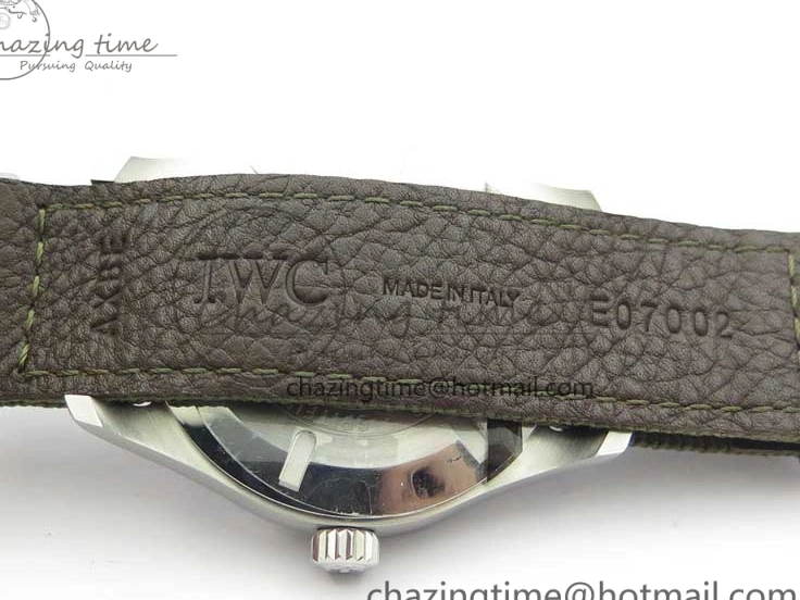 MIROTIME 0325 Fashionable Pilot IW326801 SS MK 1:1 Best Edition Black Dial on Green Nylon Strap MIYOTA 7122